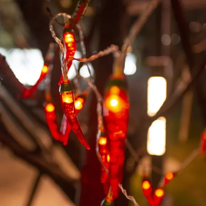 Red Chili LED String Lights USB or Battery Operated