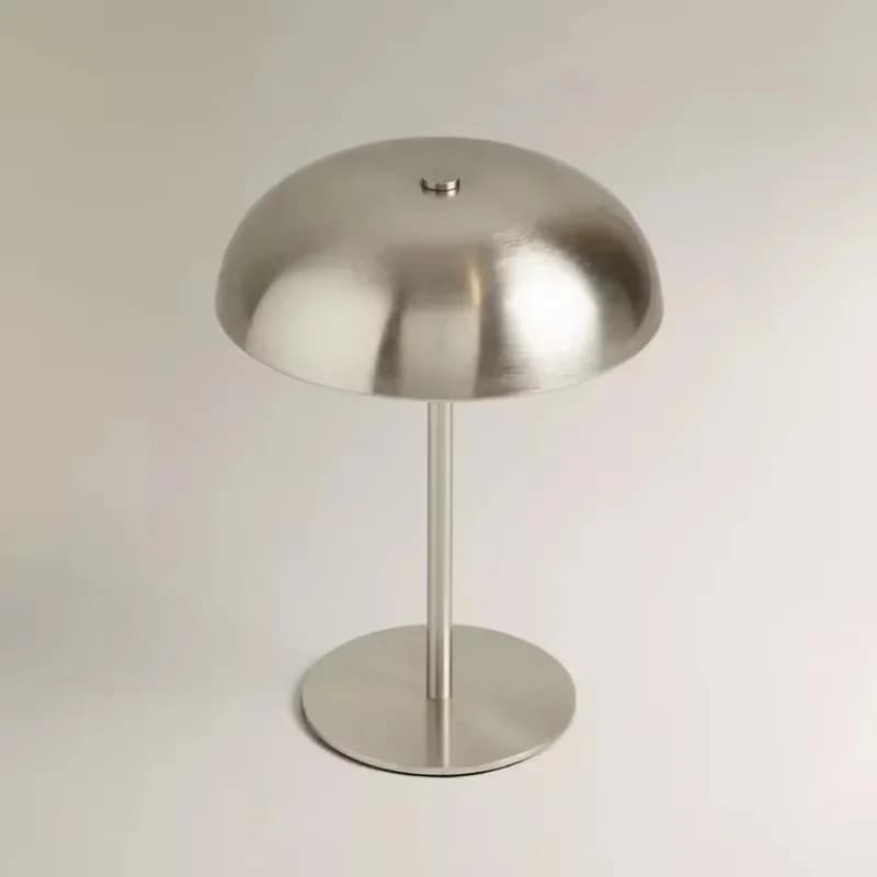 Rechargeable Metal Mushroom Table Lamp, Touch Control Reading Light