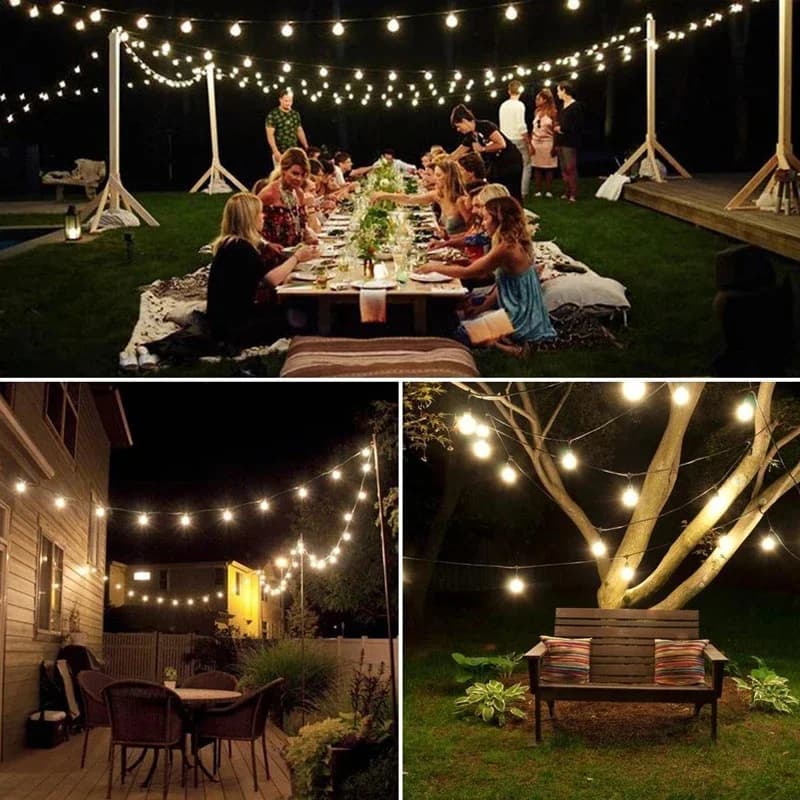 Solar Crystal Globe String Lights, Warm White Waterproof