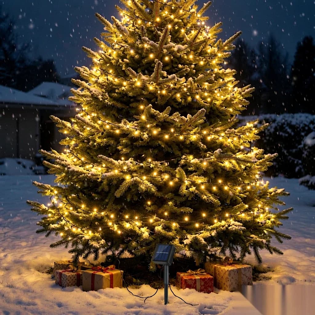 Waterproof Solar String Lights with Warm White LED for Garden