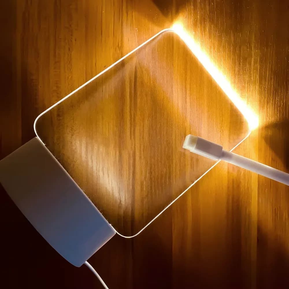 USB LED Message Board Night Light with Pen for Desk Decor