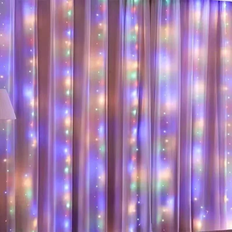 USB Fairy Curtain Lights with Remote, Copper Wire LED String